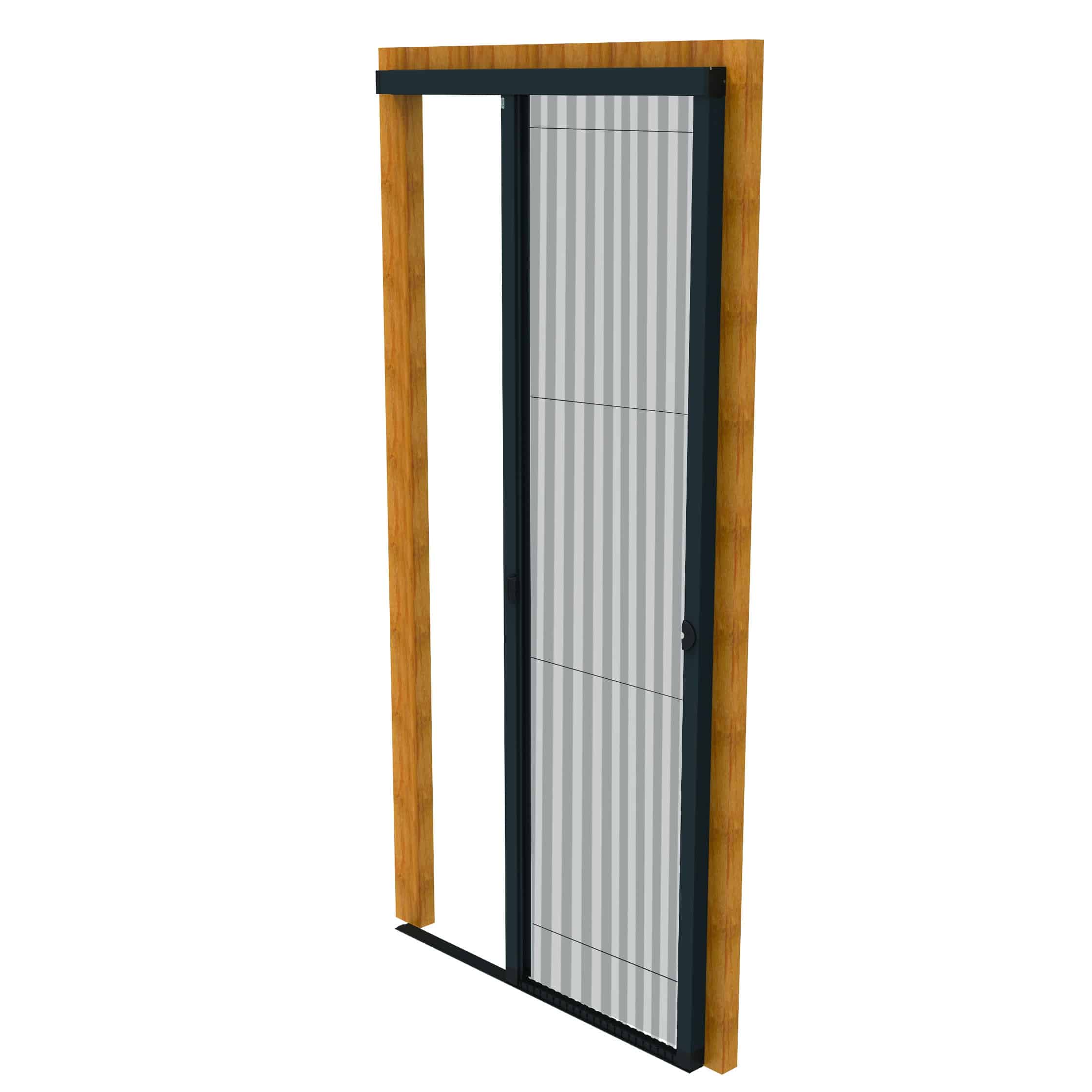 Unilux Plisséfit Easy hordeur met compact opgevouwen gaas in een houten deurkozijn